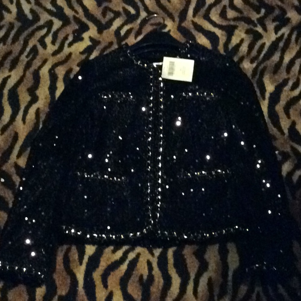 Boston Proper Sequin Parisian proper black jacket